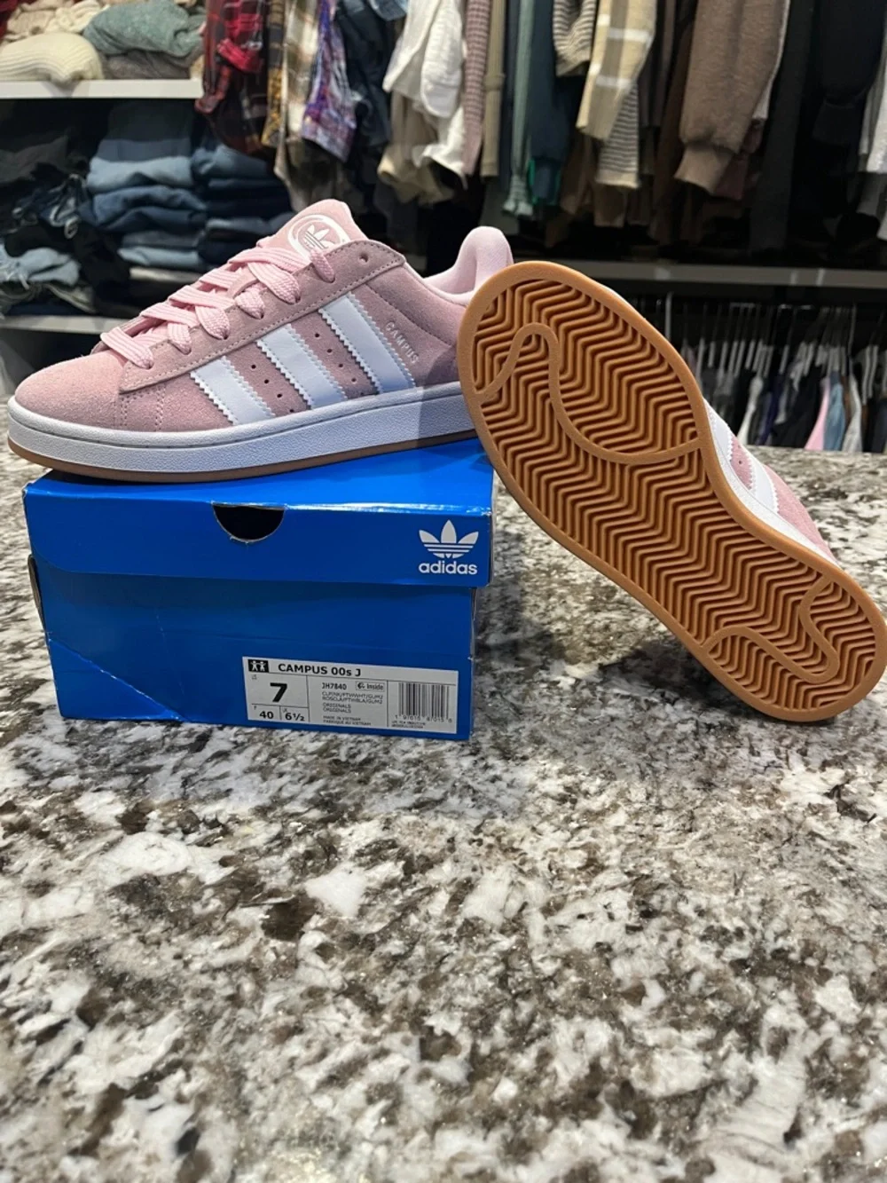 7Y / 8W adidas Campus 00s Pink White Stripes - Picture 9 of 9